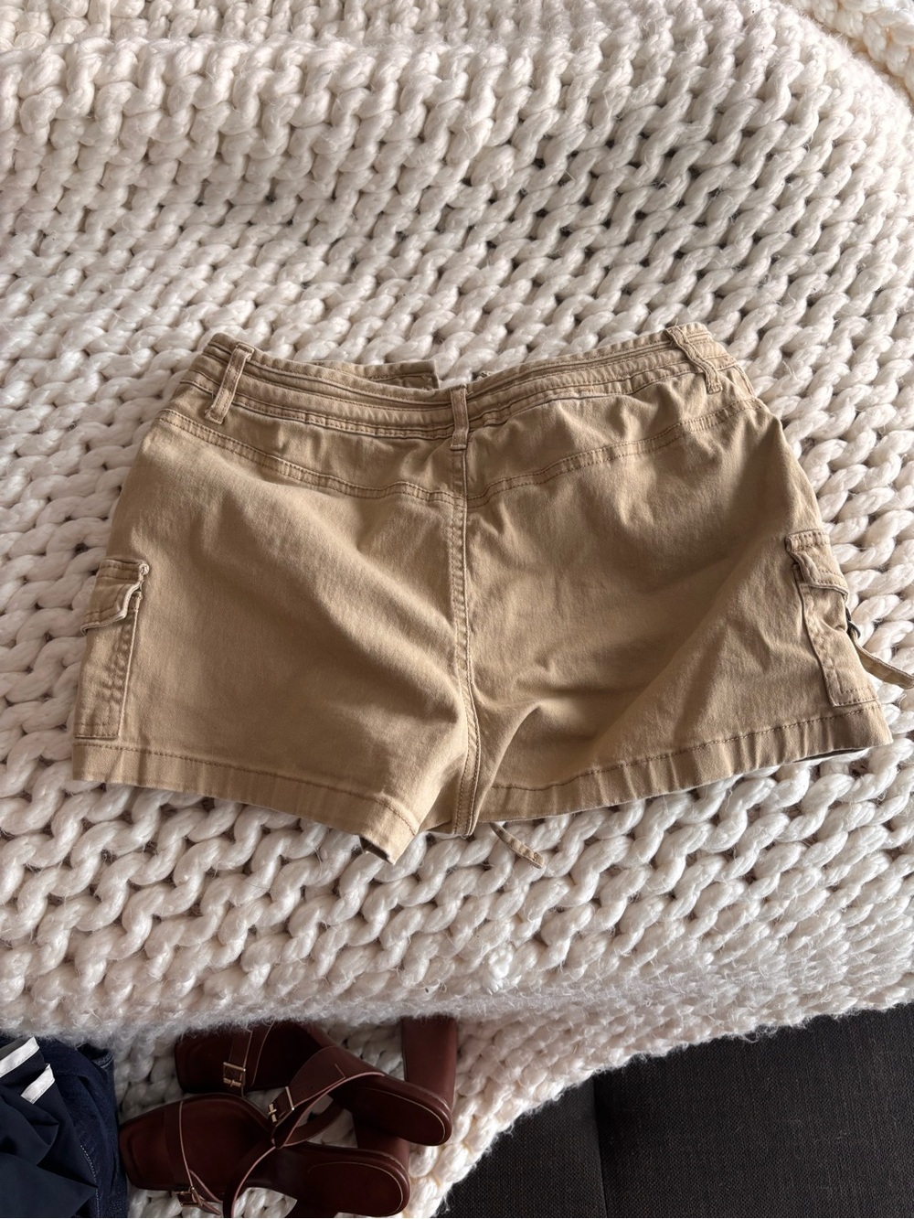 Sincerely Jules Tan Drawstring Cargo Shorts - Picture 3 of 6